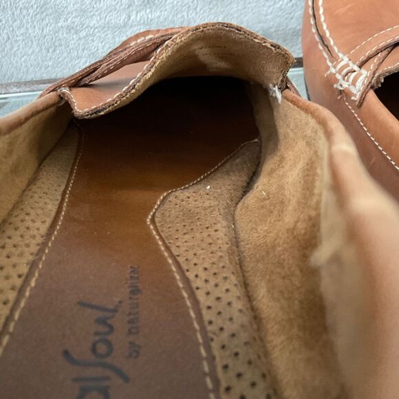Natural Soul Leather Driving comfort boat Shoes Women 9M Tan moccasin braided - Picture 13 of 14